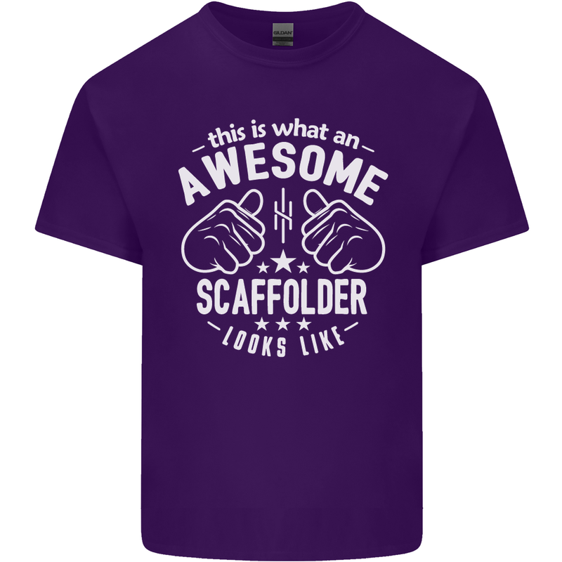 An Awesome Scaffolder Looks Like Mens Cotton T-Shirt Tee Top Purple