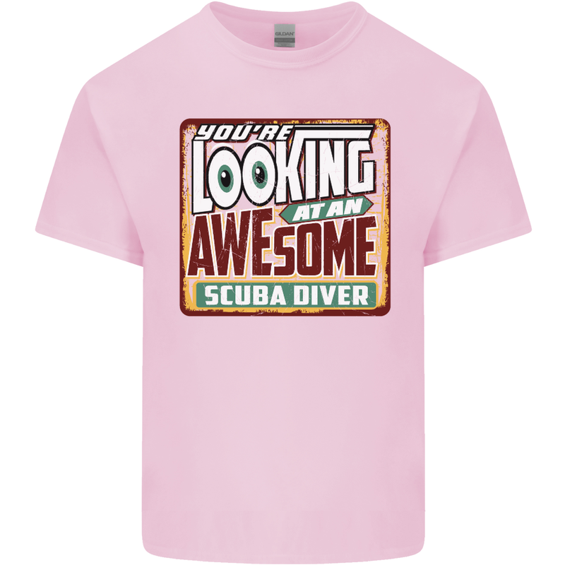 An Awesome Scuba Diver Kids T-Shirt Childrens Light Pink