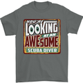 An Awesome Scuba Diver Mens T-Shirt Cotton Gildan Charcoal
