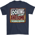 An Awesome Scuba Diver Mens T-Shirt Cotton Gildan Navy Blue