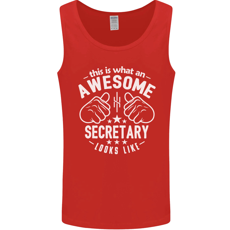 An Awesome Secretary Looks Like Mens Vest Tank Top Red