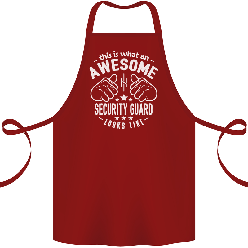 An Awesome Security Guard Looks Like Cotton Apron 100% Organic Maroon