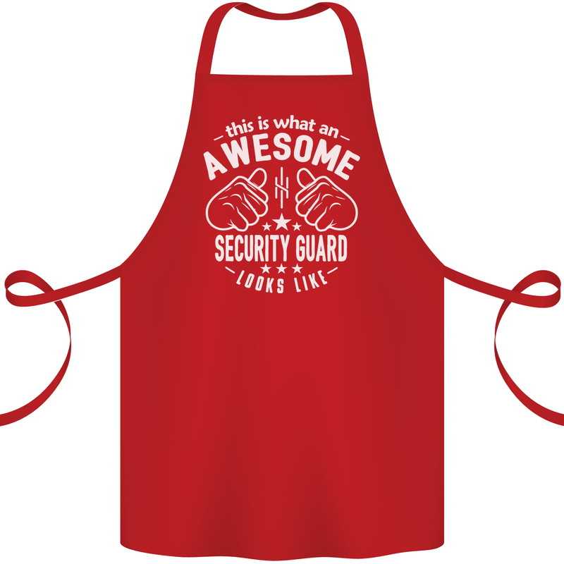 An Awesome Security Guard Looks Like Cotton Apron 100% Organic Red