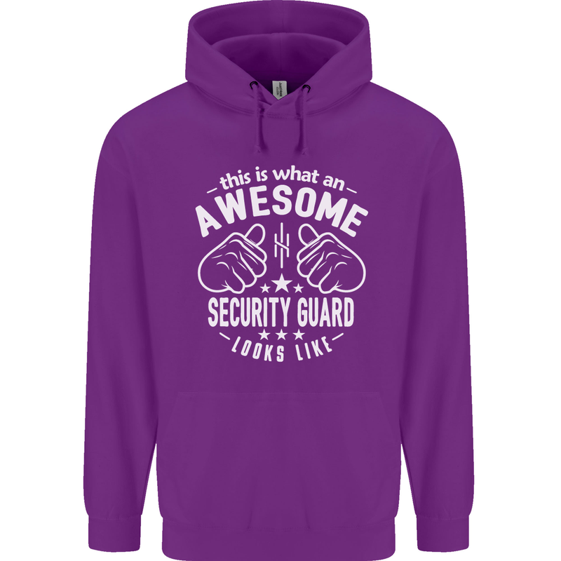 An Awesome Security Guard Looks Like Mens 80% Cotton Hoodie Purple