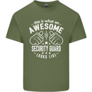 An Awesome Security Guard Looks Like Mens Cotton T-Shirt Tee Top Military Green