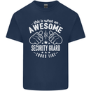 An Awesome Security Guard Looks Like Mens Cotton T-Shirt Tee Top Navy Blue
