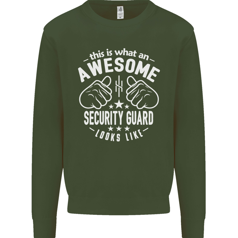An Awesome Security Guard Looks Like Mens Sweatshirt Jumper Forest Green