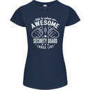 An Awesome Security Guard Looks Like Womens Petite Cut T-Shirt Navy Blue