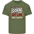 An Awesome Skydiver Skydiving Mens Cotton T-Shirt Tee Top Military Green