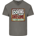 An Awesome Skydiver Skydiving Mens V-Neck Cotton T-Shirt Charcoal