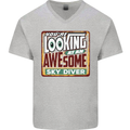 An Awesome Skydiver Skydiving Mens V-Neck Cotton T-Shirt Sports Grey
