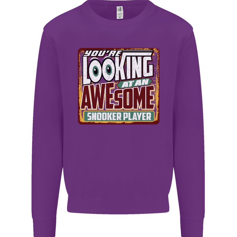 An Awesome Snooker Player Kids Sweatshirt Jumper Purple