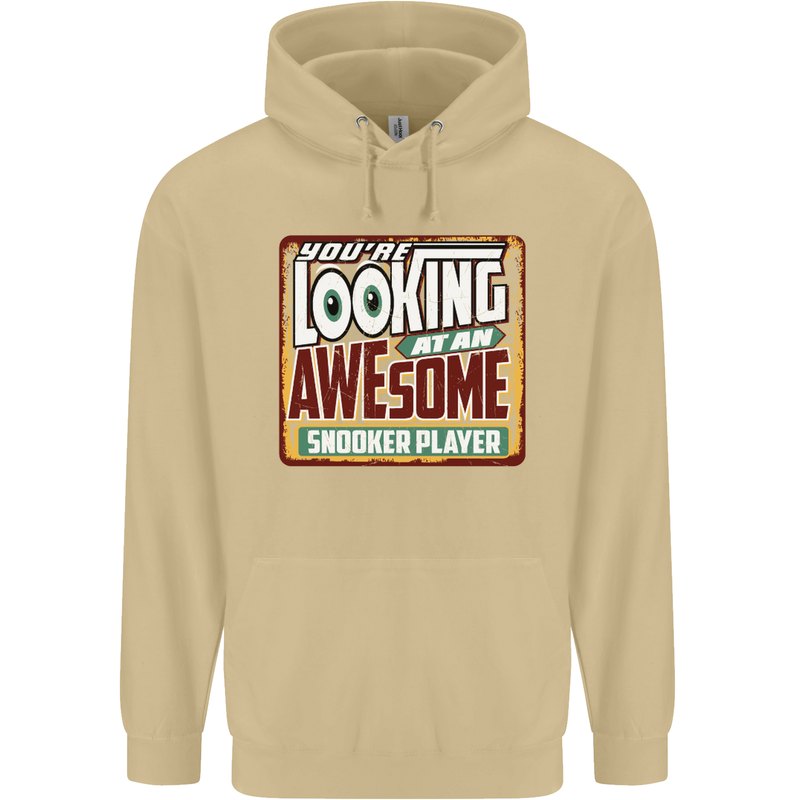An Awesome Snooker Player Mens 80% Cotton Hoodie Sand