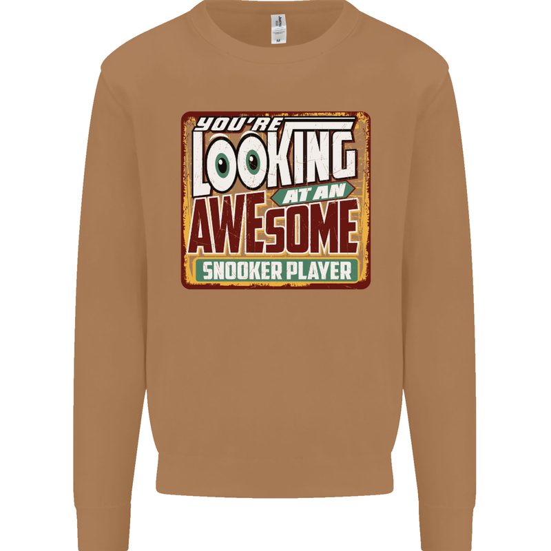 An Awesome Snooker Player Mens Sweatshirt Jumper Caramel Latte