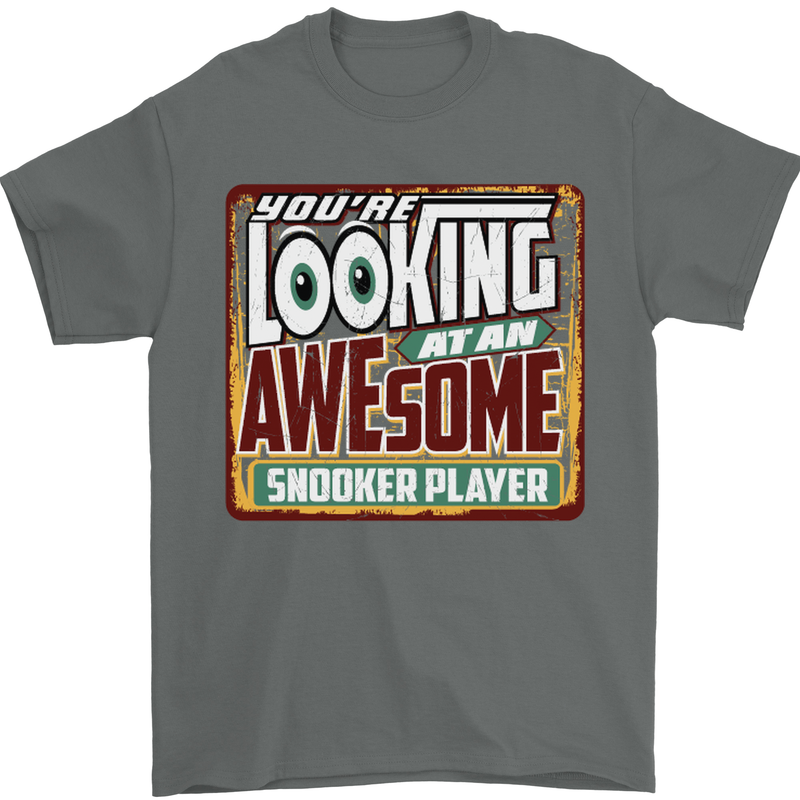 An Awesome Snooker Player Mens T-Shirt Cotton Gildan Charcoal