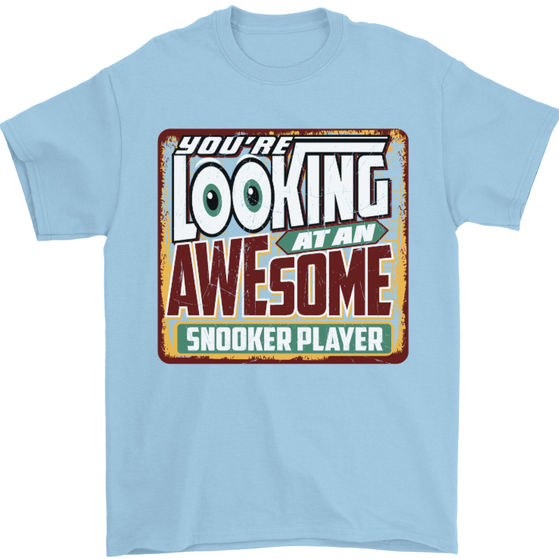 An Awesome Snooker Player Mens T-Shirt Cotton Gildan Light Blue