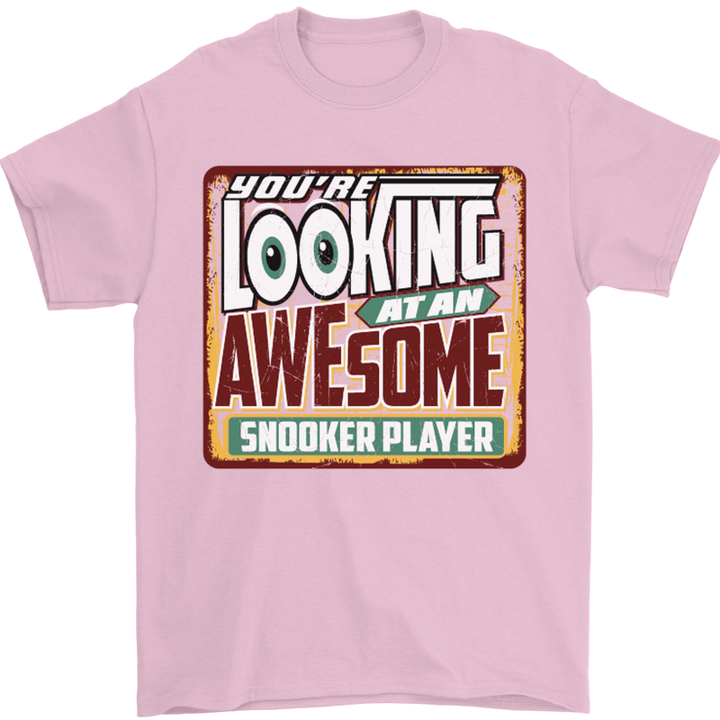 An Awesome Snooker Player Mens T-Shirt Cotton Gildan Light Pink