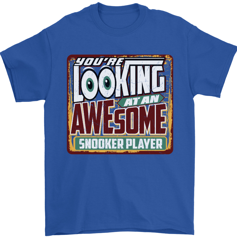 An Awesome Snooker Player Mens T-Shirt Cotton Gildan Royal Blue