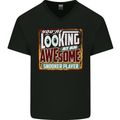 An Awesome Snooker Player Mens V-Neck Cotton T-Shirt Black