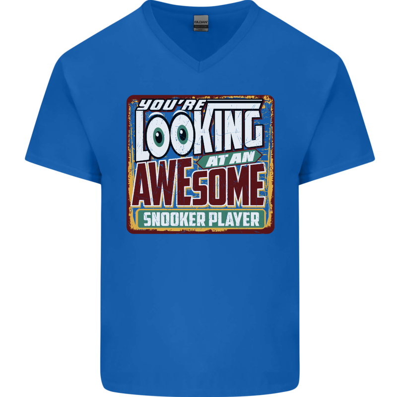 An Awesome Snooker Player Mens V-Neck Cotton T-Shirt Royal Blue