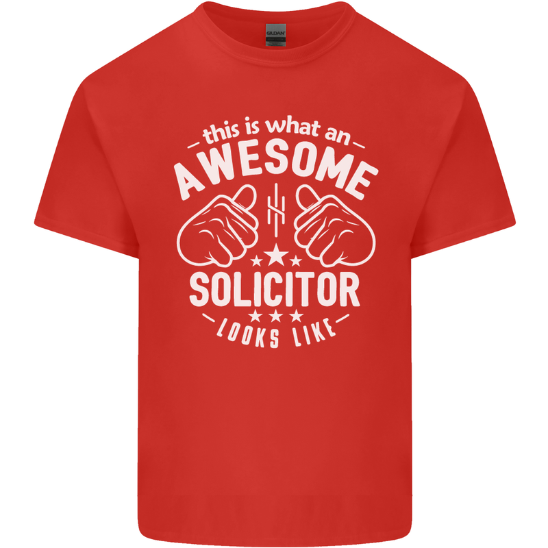 An Awesome Solicitor Looks Like Mens Cotton T-Shirt Tee Top Red