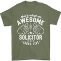An Awesome Solicitor Looks Like Mens T-Shirt Cotton Gildan Military Green