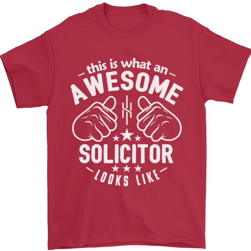 An Awesome Solicitor Looks Like Mens T-Shirt Cotton Gildan Red