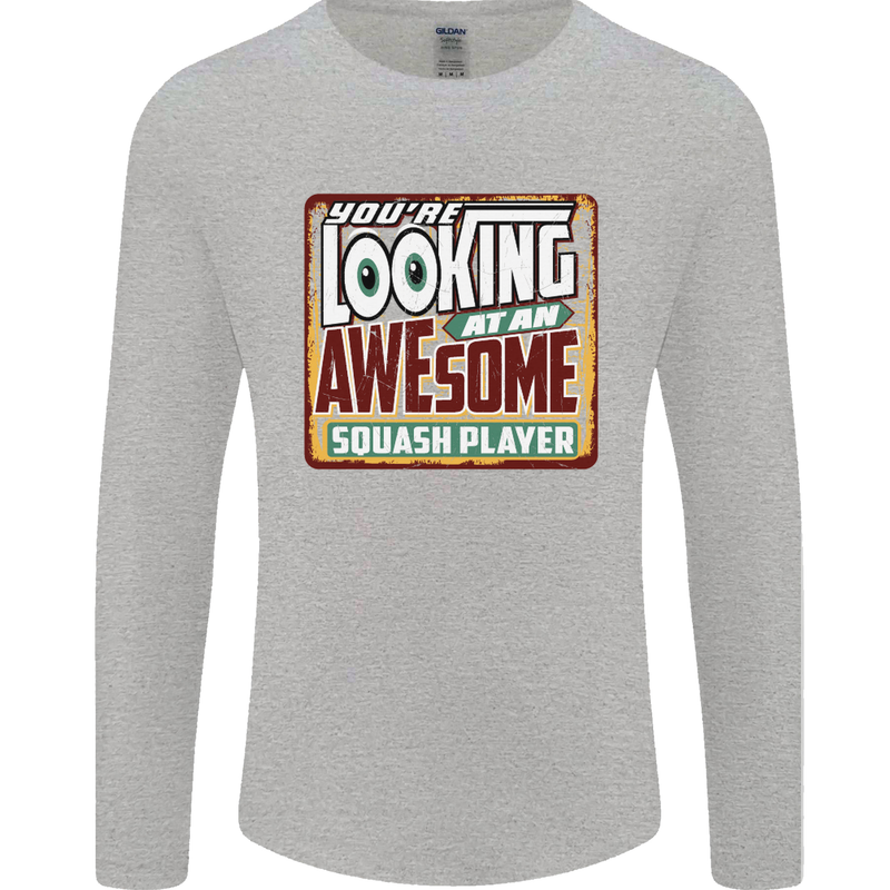 An Awesome Squash Player Mens Long Sleeve T-Shirt Sports Grey