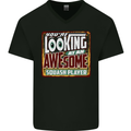 An Awesome Squash Player Mens V-Neck Cotton T-Shirt Black