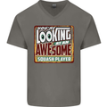 An Awesome Squash Player Mens V-Neck Cotton T-Shirt Charcoal