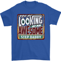 An Awesome Step Daddy Stepddaddy Mens T-Shirt Cotton Gildan Royal Blue