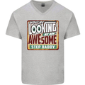 An Awesome Step Daddy Stepddaddy Mens V-Neck Cotton T-Shirt Sports Grey