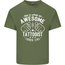An Awesome Tattooist Looks Like Mens Cotton T-Shirt Tee Top Military Green