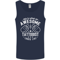 An Awesome Tattooist Looks Like Mens Vest Tank Top Navy Blue