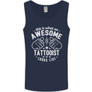 An Awesome Tattooist Looks Like Mens Vest Tank Top Navy Blue