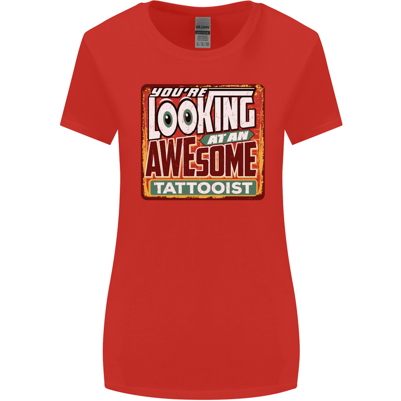 An Awesome Tattooist Womens Wider Cut T-Shirt Red