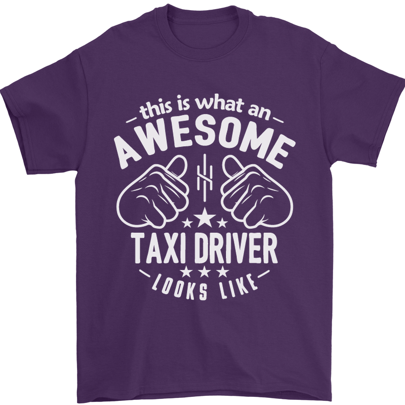 An Awesome Taxi Driver Looks Like Mens T-Shirt Cotton Gildan Purple
