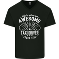 An Awesome Taxi Driver Looks Like Mens V-Neck Cotton T-Shirt Black