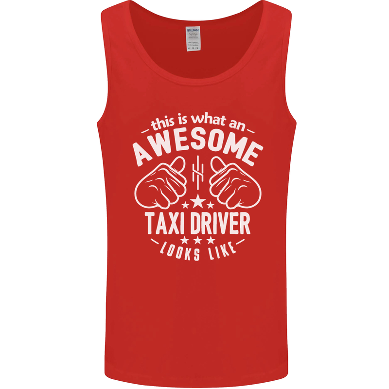 An Awesome Taxi Driver Looks Like Mens Vest Tank Top Red