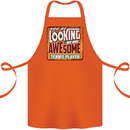 An Awesome Tennis Player Cotton Apron 100% Organic Orange