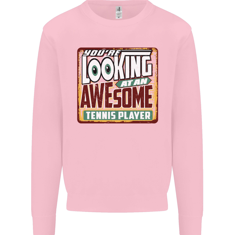 An Awesome Tennis Player Mens Sweatshirt Jumper Light Pink