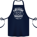 An Awesome Therapist Looks Like Cotton Apron 100% Organic Navy Blue