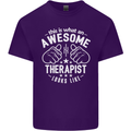 An Awesome Therapist Looks Like Mens Cotton T-Shirt Tee Top Purple