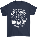 An Awesome Therapist Looks Like Mens T-Shirt Cotton Gildan Navy Blue