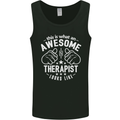 An Awesome Therapist Looks Like Mens Vest Tank Top Black