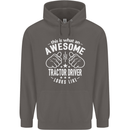An Awesome Tractor Driver Looks Like Mens 80% Cotton Hoodie Charcoal