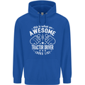 An Awesome Tractor Driver Looks Like Mens 80% Cotton Hoodie Royal Blue