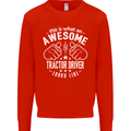 An Awesome Tractor Driver Looks Like Mens Sweatshirt Jumper Bright Red