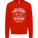 An Awesome Tractor Driver Looks Like Mens Sweatshirt Jumper Bright Red