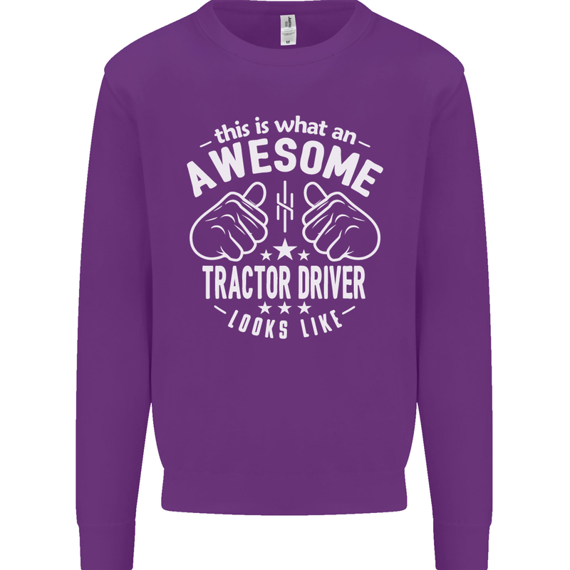 An Awesome Tractor Driver Looks Like Mens Sweatshirt Jumper Purple